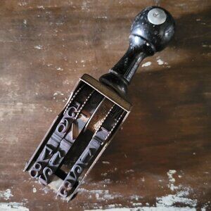 Vintage Large Wood Handle Numeric Rubber Stamp 6.375" *Read